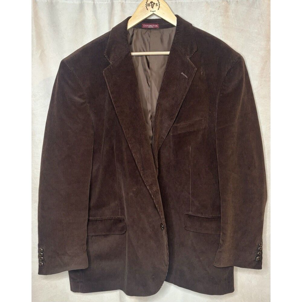 Covington Brown Corduroy Sport Coat Blazer Jacket 50R Classic Casual